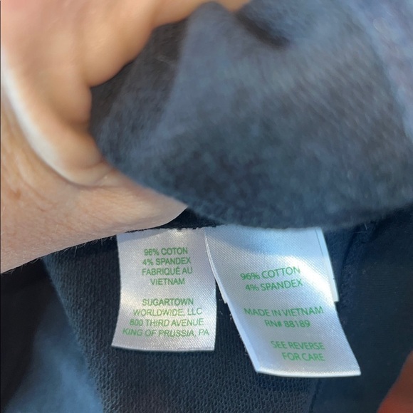 Lilly Pulitzer Skipper Popover Onyx Black Lace Sleeve Quarter Zip Top Size Small - Picture 8 of 11